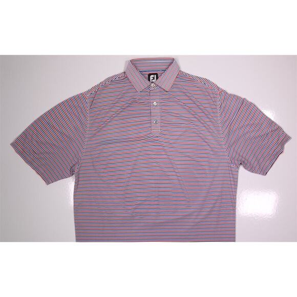 Footjoy x Village Club at Lake Success Red Striped Performance Tech Golf Polo L - Picture 3 of 9